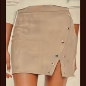 Misguided suede studded mini skirt